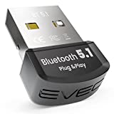USB Bluetooth Adapter for PC 5.1 - Bluetooth Dongle 5.1 USB Bluetooth Dongle for PC - Windows 11/10 Plug and Play. for Computer Desktop, Laptop, Mouse, Keyboard, Printers, Headsets, Speakers.