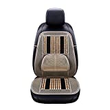 Blueshyhall Natural Massaging Car Seat Cover, Wooden Beaded Car Driver Seat Cushion (Beige)