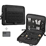 WYNEX Tactical Folding Admin Pouch, Molle Tool Bag of Laser-Cut Design, Utility Organizer EDC Medical Bag Modular Pouches Tactical Attachment Waist Pouch Include U.S Patch