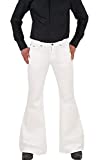 Men's Casual Retro Party 60s 70s Flares Stretch Fit Classic Trend Flares Disco Jeans White