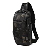 Anti Theft Sling Bag Shoulder Crossbody Backpack Waterproof Chest Bag with USB Charging Port Lightweight Casual Daypack (Camouflage)