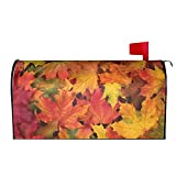 FATTTYCY Fall Leaves Mailbox Covers Magnetic Standard Size 18" X 21" Autumn Seasonal Mailbox Cover Decorations Wrap