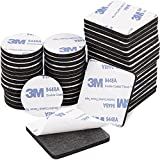 50Pcs Heavy Duty Double Sided Foam Tape Strong Pad Mounting Adhesive Tape,Black Self-Adhesive Tape Include Square Round