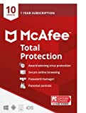 McAfee Total Protection 2022 | 10 Device | Antivirus Internet Security Software | VPN, Password Manager, Dark Web Monitoring & Parental Controls | 1 Year Subscription with Auto Renewal | Key Card