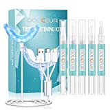 DOUCEUR Teeth Whitening Kit , Teeth Whitener with 5 Teeth Whitening Gels and 16 LED Light , Non Sensitive & Pain Free Teeth Bleaching Kit for Travel Use and Home