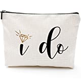 Engagement Gifts for Her,Bridal Shower Gifts-I Do-Bride Gifts,Makeup Bag Make Up Pouch Bride To Be Gift Wedding Vows(Makeup bag-I do)