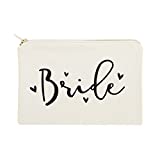The Cotton & Canvas Co. Bride Wedding Cosmetic Bag, Bridal Party Gift and Travel Make Up Pouch