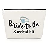 Bride to be Gift Wedding Gifts Makeup Bag Bridal Shower Gift Engagement Gift for Bride Wife Fiancee Bachelorette Party Gifts for Friends Sister In Law Cosmetic Pouch Bride Gift from Groom Cosmetic Bag