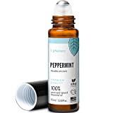 Peppermint Essential Oil Roll On - Topical Peppermint Oil - Relieves Head Tension, Pregnancy Essentials, Reduces Stress & Soothes Aches- Premium Quality, Therapeutic Grade Aromatherapy Oil