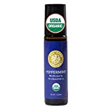 Organic Peppermint Essential Oil Roll on, 100% Pure USDA Certified for Headache, Migraine, Pain, Nausea, Energy  Travel Safe, 10ml