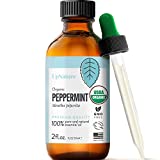 USDA Certified Organic Peppermint Essential Oil 2oz 100% Natural & Pure Peppermint Oil for Hair Growth, Headache Relief & Nausea Relief - Premium Quality, Therapeutic Grade Aromatherapy Oil