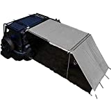 DANCHEL OUTDOOR Retractable 6.5'x10' Car Side SUV Awning with 6.5L x6.5 W Front Extension Wall for Car Camping, Gray