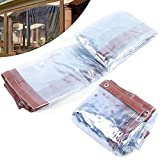 Waterproof Clear Awning,Commercial Grade Vinyl Clear Awning Canopy Roll Up Patio Enclosure for Tents, Awnings, Canopies,Curtain(Brown ) (8x8 Feet (2.5x2.5 M))