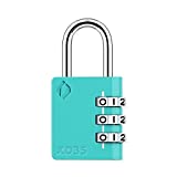 Zarker XD35 Padlock- 3 Digit Combination Lock for Gym, Sports, School & Employee Locker, Outdoor,Toolbox, Case, Fence and Storage - Metal & Steel - Easy to Set Your Own Combo - 1 Pack(Emerald)