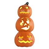 Jack O Lantern - Halloween Pumpkin Lantern with LED Bulbs - Gaint Indoor/Outdoor Light Up Pumpkin for Halloween Decoration in Garden, Patio, Front Door Dcor, 15"