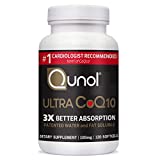 Qunol Ultra CoQ10 100mg, 3x Better Absorption, Patented Water and Fat Soluble Natural Supplement Form of Coenzyme Q10, Antioxidant for Heart Health, 120 Count Softgels