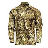 Kryptek Men's Standard Cronos Half Zip Stealthy Camo Long Sleeve Hunting Shirt, Obskura Transitional, Large