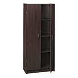 ClosetMaid Pantry Cabinet Cupboard with 2 Doors, Adjustable Shelves Standing, Storage for Kitchen, Laundry, or Utility Room, Espresso