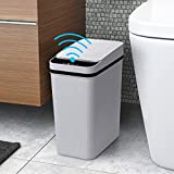 Smart Touchless Bathroom Trash Can - Anborry 2.5 Gallon Automatic Motion Sensor Rubbish Can with Lid Electric Waterproof Narrow Small Garbage Bin for Kitchen, Office, Living Room, Toilet, Bedroom