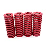 Sydien 4Pcs 30mm OD,80mm Free Length Steel Tubular Section Medium Heavy Duty Die Spring Compression Spring Red,38% Maximum Compression