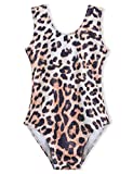 Domusgo Toddler Gymnastics Leotards 3t 2t Sparkle Brown Leopard Little Kids Shiny Unitards for Tumbling Class