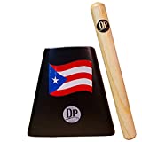 DP Music Puerto Rico Flag 5 Inch Metal Cow Bell Noise Maker with Beater - Cowbell for Sporting, Football Games, Events - Percussion Musical Instrument