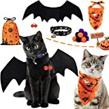 AWOOF Cat Halloween Costumes for Cats, Bat Wings for Cat with Cat Halloween Collar Bandanas, Cute Pet Dress Up Accessories for Cats