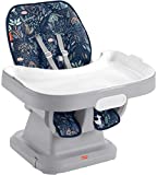 Fisher-Price Portable Baby High Chair and Toddler Booster Seat with Tray, Space Saver Simple Clean, Moonlight Forest [Amazon Exclusive]