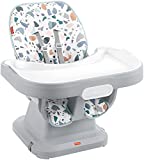 Fisher-Price SpaceSaver Simple Clean High Chair  Pacific Pebble, Portable Infant-to-Toddler Dining Chair and Booster seat with Easy Clean up Features