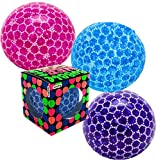 Nee-Doh Schylling Bubble Glob Groovy Glob! Squishy, Squeezy, Stretchy Stress Balls Blue, Pink & Purple Complete Gift Set Party Bundle - 3 Pack