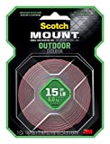 Scotch Outdoor Mounting Tape, 1-in x 175-in, Gray, Holds up to 15 lbs, 1-Roll (411-MEDIUM)