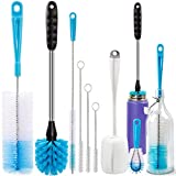 Holikme 8 Pack Bottle Brush Cleaning SetLong Handle Bottle Cleaner for Washing Narrow Neck Beer Bottles, Wine Decanter, Narrow CupPipes, Hydro Flask Tumbler, Sinks, Cup CoverWhite