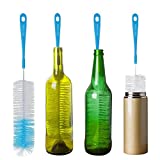 16" Bottle Brush Cleaner for Water Bottle - Long Handle Bottle Brush for Washing Wine, Beer, Swell, Decanter, Kombucha, Thermos, Glass Jugs and Long Narrow Neck Bottles