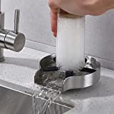 Taucent Glass Rinser for Kitchen Sink,Stainless Steel Bottle Cup Washer Automatic Quick Clean Flushing Accessories for Kitchen Sink Attachment Bar Cup Rinser (Brushed)