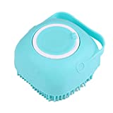 Gincai Dog cat pet Bath Brush Curry Comb Dog and Cat Wash, Pet Massage Brush, Pet Bath Brush, Pet Bath Brush, Soft Silicone Hair Brush for Dogs, Pet Supplies, Pet Grooming Apparatus (Cyan)