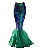 Quesera Women's Mermaid Tail Costume Sequin Maxi Skirt Cosplay Party Dress