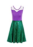 Womens Deep Sea Siren Mermaid Halloween Costume Adult Mermaid Costume Ariel (Purple, XL)
