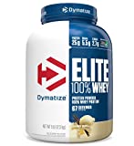 Dymatize Elite 100% Whey Protein Powder, 25g Protein, 5.5g BCAAs & 2.7g L-Leucine, Quick Absorbing & Fast Digesting for Optimal Muscle Recovery, Gourmet, 5 Pound Vanilla 80 Ounce