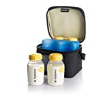 Medela Breast Milk Cooler and Transport Set, 5 ounce Bottles with Lids, Contoured Ice Pack, Cooler Carrier Bag