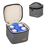 CURMIO Breastmilk Cooler Bag for Four Bottles up to 5 Oz, Insulated Baby Bottle Bag, Perfect for Daycare Travel Nursing Mom, Bag Only, Grey