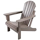 LZRS HDPE Adirondack Chair Patio Chairs Outdoor Chairs Oversized Outdoor Chairs Painted Adirondack Chair Weather Resistant for Patio,Backyard,Garden,Porch Deck,Fire Pit and Lawn Furniture,Weather Wood