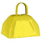 Metal Cowbells with Handles 3 inch Novelty Noise Maker - 12 Pack (Yellow)