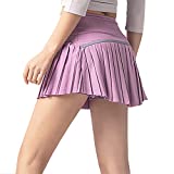 Raroauf Women Tennis Skirt Pleated Golf Skirts with Pockets Workout Sports Running Athletic Skort Mini Purple Small