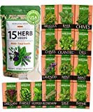 15 Culinary Herb Seed Vault - Heirloom and Non GMO - 4900+ Seeds for Planting for Indoor or Outdoor Herbs Garden, Basil, Cilantro, Parsley, Chives, Lavender, Dill, Marjoram, Mint, Rosemary, Thyme