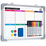 Small Weekly White Board Calendar Dry Erase for Wall, ARCOBIS 12" x 16" Magnetic Calendar Whiteboard, Hanging Double-Sided Board for Planning, Memo, to Do List, Drawing, School, Home, Office