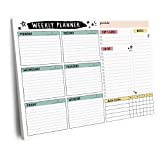 Weekly Planner Notepad - 52 Tear-Off Sheets, 8.5 x 11 Notepad Organizer with Space for Daily Schedule, To Do List, Notes, and Habit Tracker