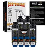 U-Pol Raptor Blue Metallic Urethane Spray-On Truck Bed Liner Kit and Custom Coat Spray Gun with Regulator, 4 Liters