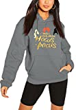 I smell Children Sweatshirt Women Hocus Pocus Sanderson Sister Graphic Long Sleeve Pullover Hoodie Top (Gray, XX - Large)