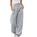 Women's Cotton Sweatpants Lounge Workout Lightweight Legging Sweat Pants Sweatpants for Women Joggers with Pockets Grey