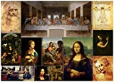 Art Puzzles for Adults 1000 Piece, Painting Jigsaw Puzzles Da Vinci, Mona Lisa The Last Supper Collage Puzzles Museum Collection as Art Gifts for Artists